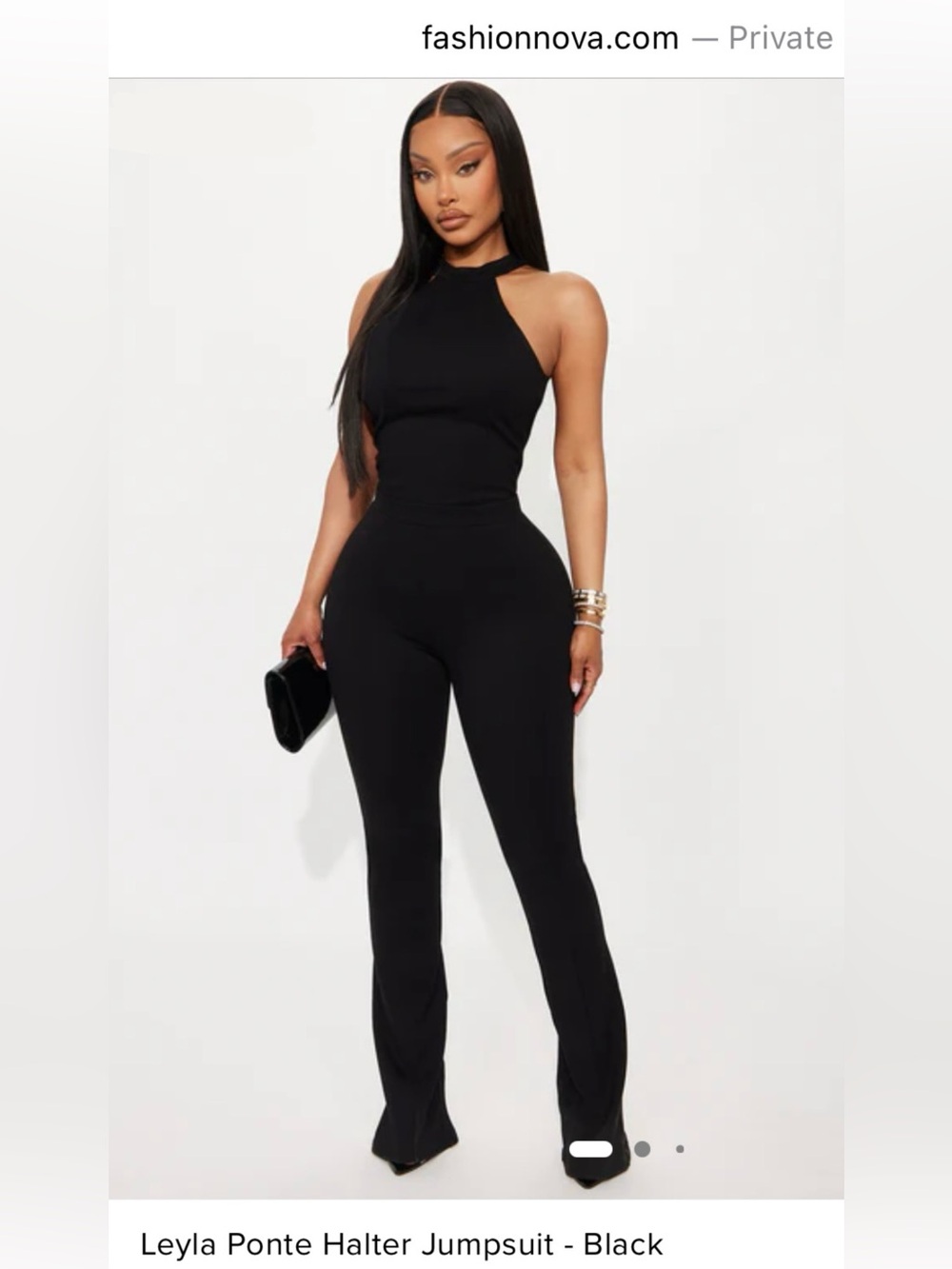 Women’s Fashion Nova Leyla Ponte Halter Jumpsuit.
